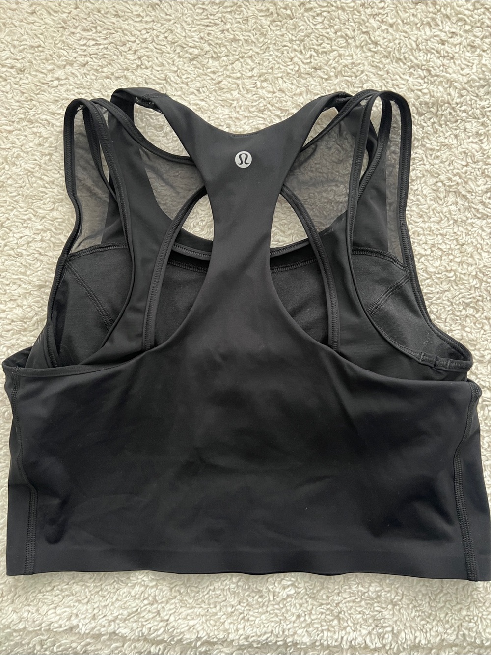 lululemon athletica Black Racerback Mesh-Panel Sports Bra